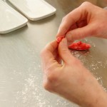 Roll to form larger or teeny, tiny roses