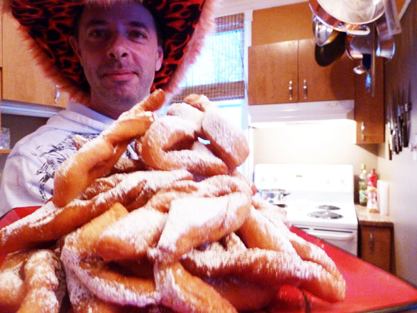 Benoit with French Doughnuts