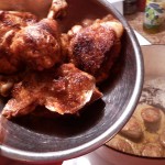 Jambalaya, searing chicken and sausage