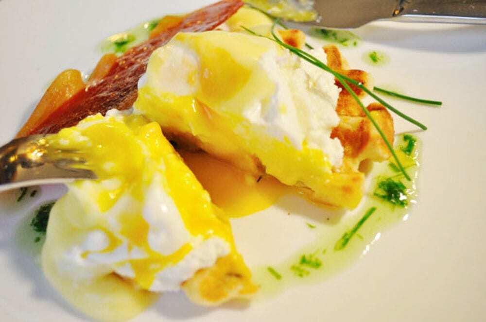 Savoury Waffle Benedict - Food Gypsy