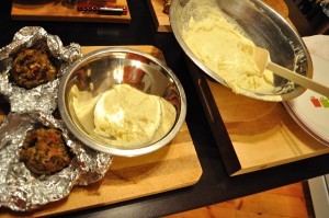 Stuffing (muffins) + waffle batter - Food Gypsy