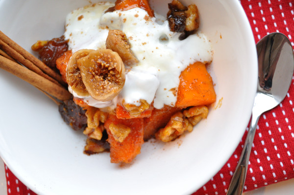 Candied Yams, dates & walnuts w/yogurt & brandied figs - Food Gypsy Candied Yams, dates & walnuts w/yogurt & brandied figs - Food Gypsy