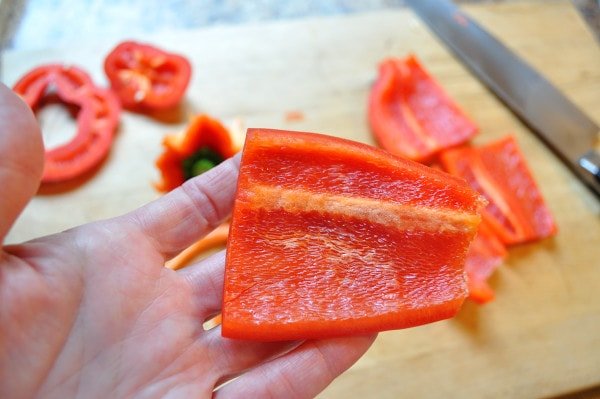 Four flat pepper sections - Food Gypsy Four flat pepper sections - Food Gypsy