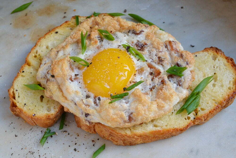 Baked Eggs with Bacon & Cheese - Food Gypsy