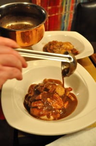 Plating, add sauce and garnish - Food Gypsy