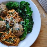 Spaghetti with Turkey Meatballs & Rapini 2 - Food Gypsy