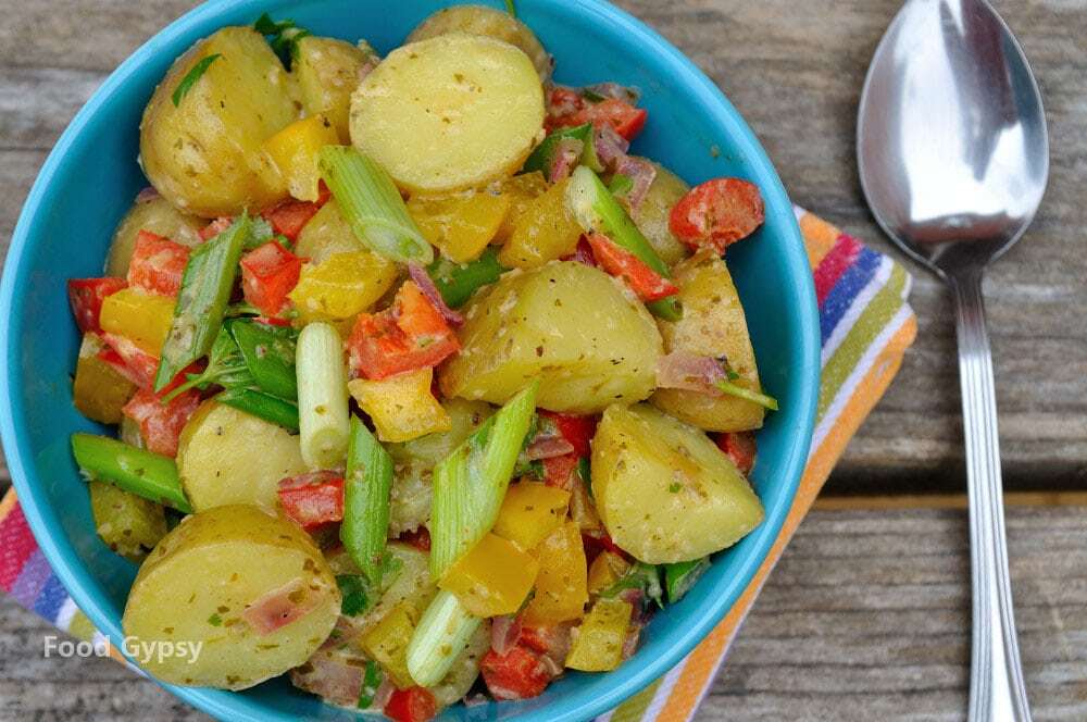 Potato Salad with Lime Cilantro Vinaigrette, Lead - Food Gypsy