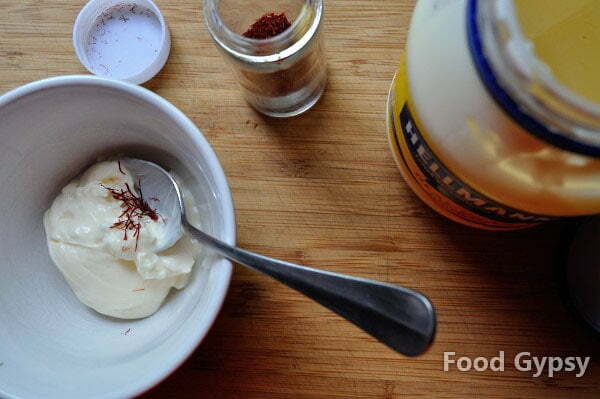 Making Saffron Aioli - FG Making Saffron Aioli - FG