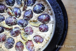 Buttermilk Plum Küchen, Plums in place - FG 