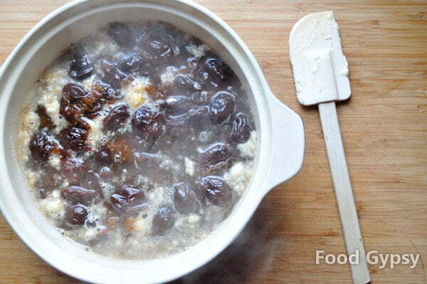 Deep Plum Pudding, ready for the oven, Food Gypsy