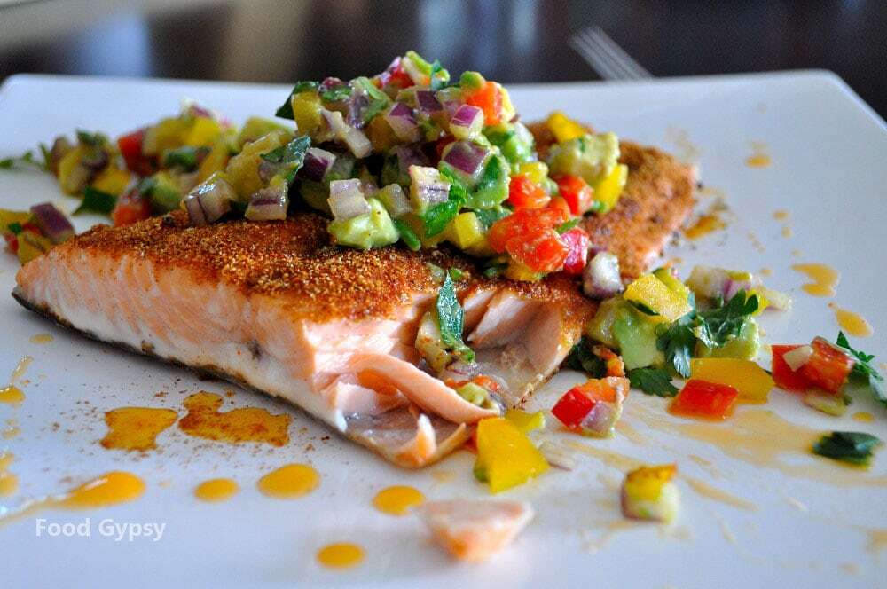 Latin Spiced Salmon Avocado Salsa1, Food Gypsy