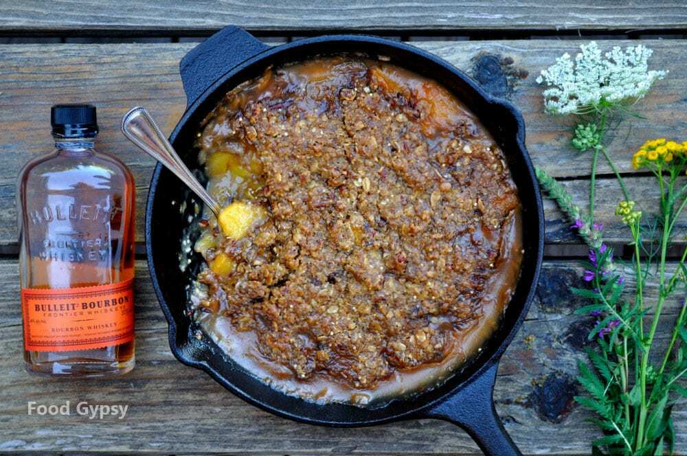 Peach Bourbon Praline Crisp - Food Gypsy