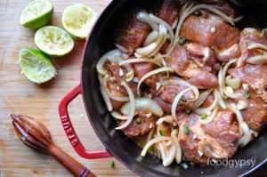 Pork cubes in spice and marinade, Food Gypsy