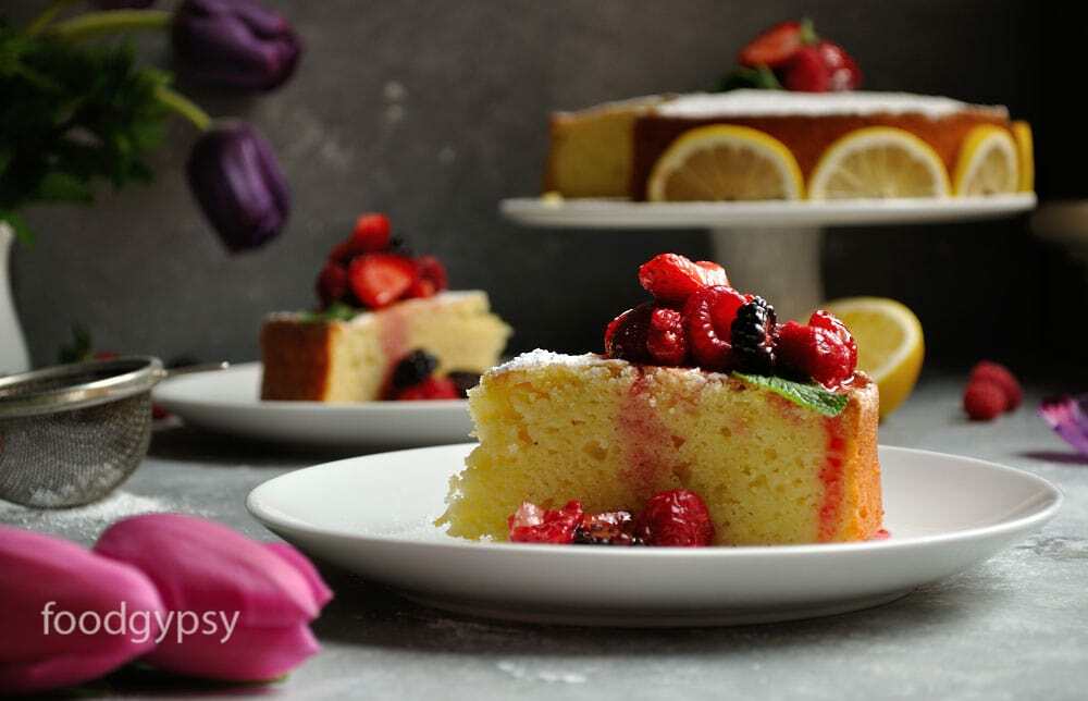 Lemon Ricotta Cake with Berries, Food Gypsy
