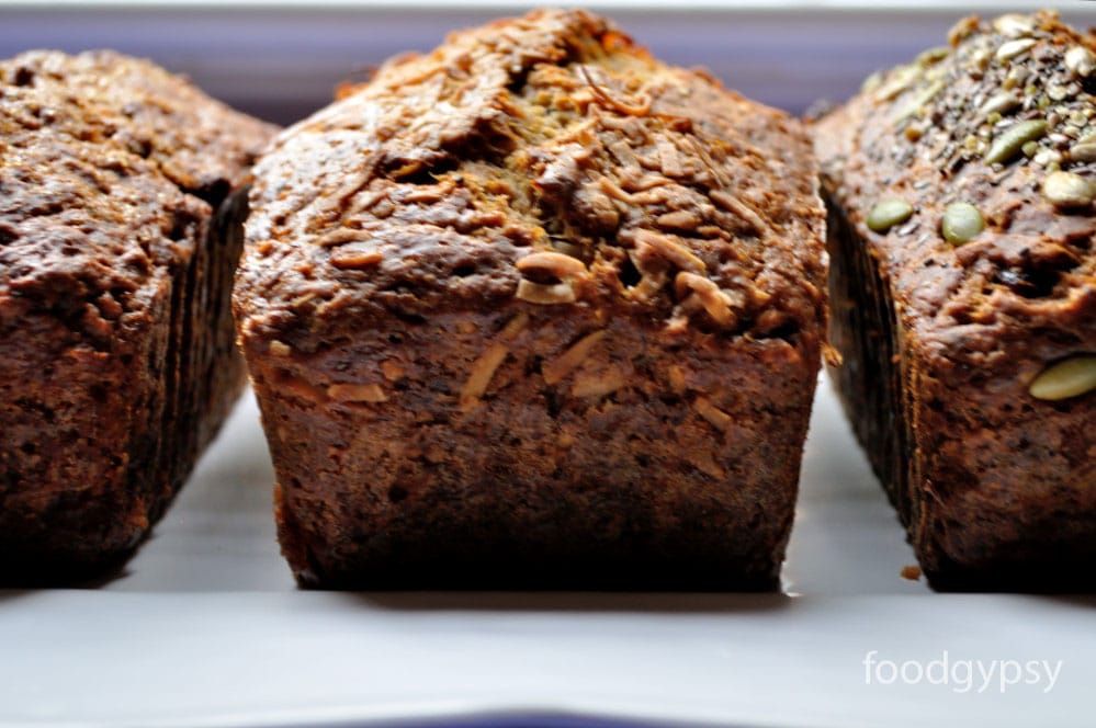 Three kinds of Vegan Banana Bread, Food Gypsy