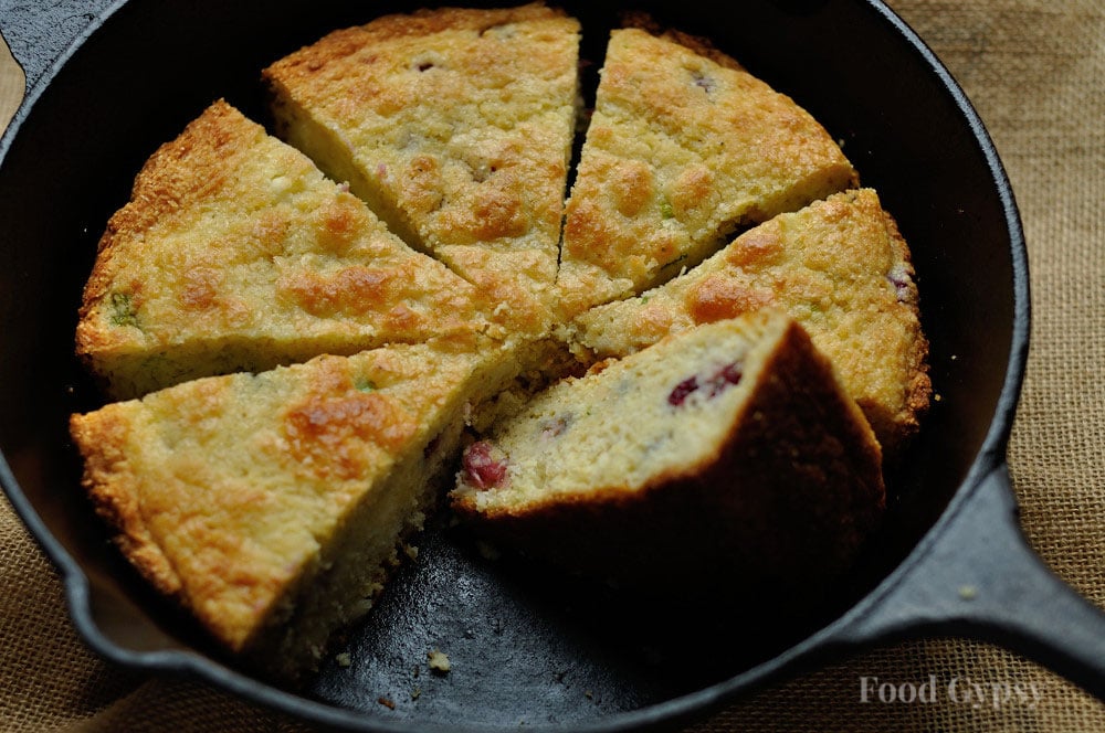 Cranberry Feta Cornbread Recipe, Food Gypsy