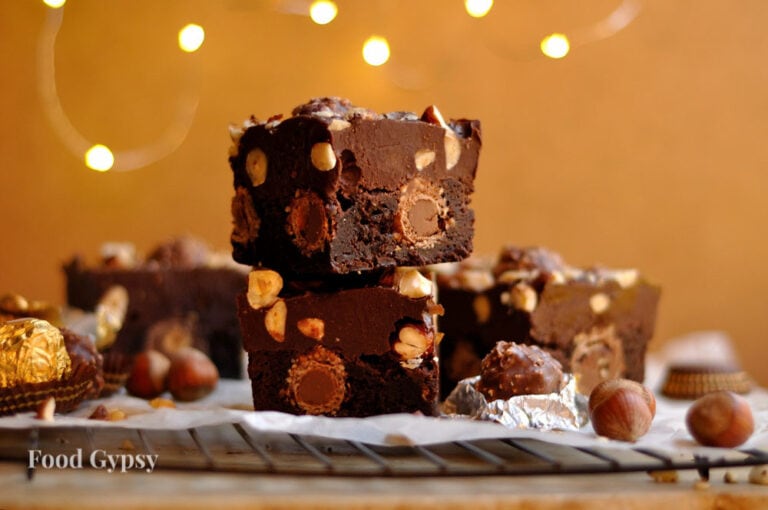 Fererro Rocher Lazy Girl Brownies (AKA: How to make AMAZING boxed brownies), Food Gypsy