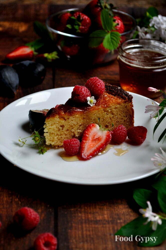 Rustic French Honey Cake, Slice - Food Gypsy