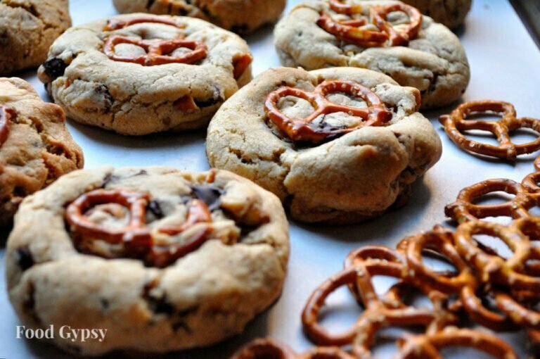 Chunky Triple Chocolate Pretzel Cookies, Food Gypsy