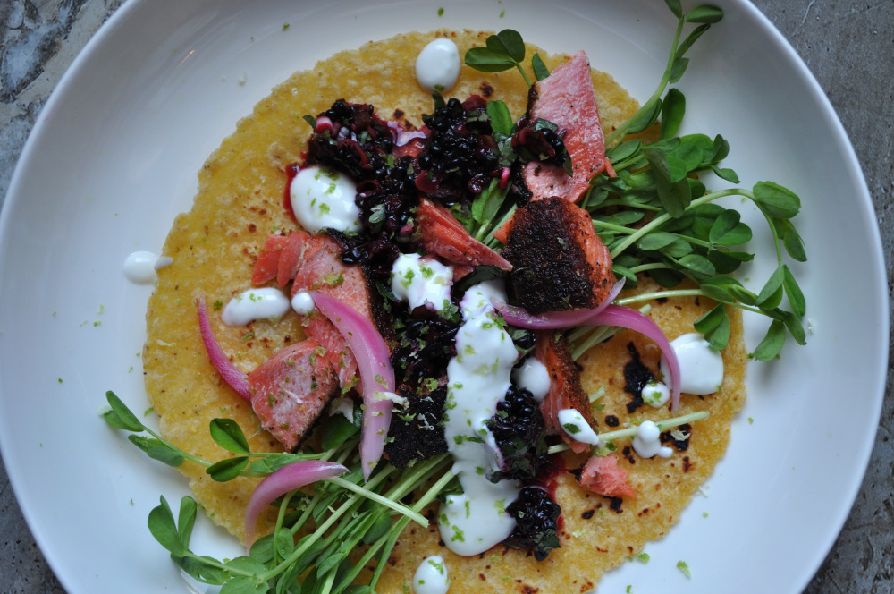 Blackened Salmon Tacos | Blackberry Salsa, Peace Love & Butter
