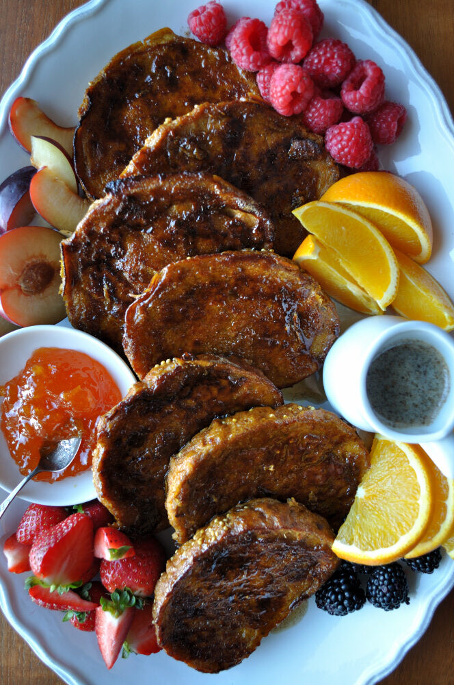 Pumpkin French Toast with Brown Butter Maple Syrup, Peace Love & Butter