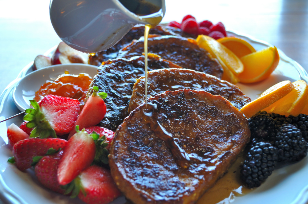 Pumpkin French Toast drizzled with Brown Butter Maple Syrup, Peace Love & Butter