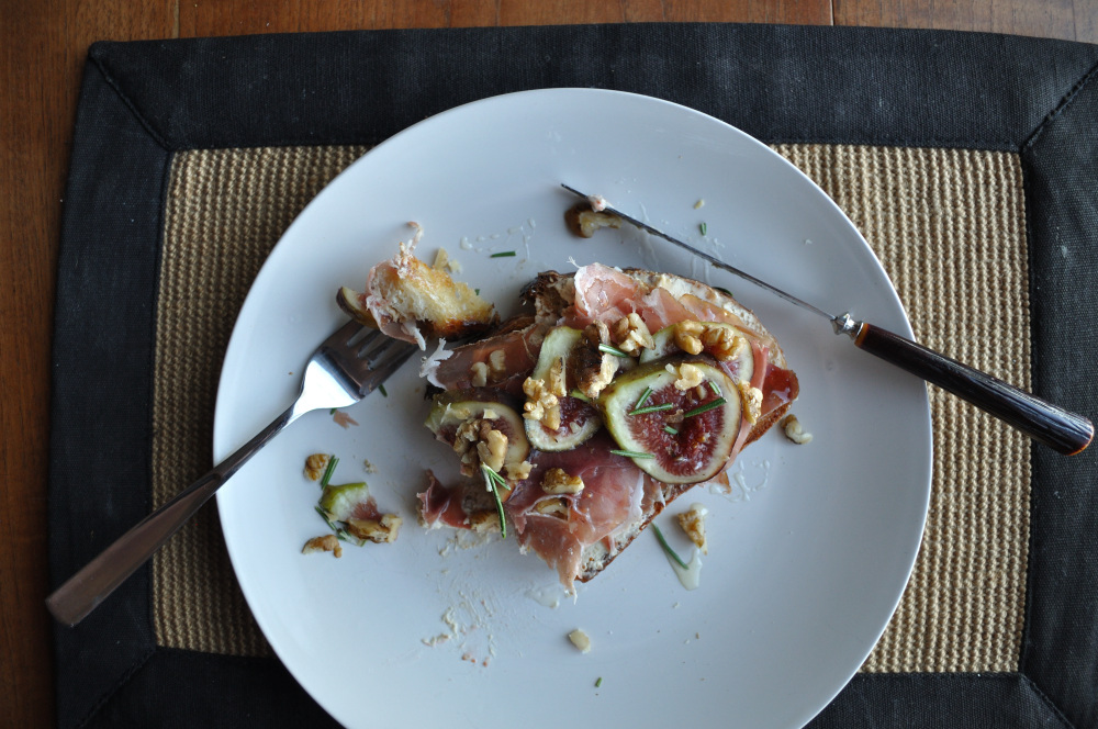 Boursin Fig Speck Toast, for lunch.