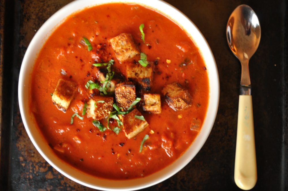 Bowl of Rustic Creamy Tomato Soup