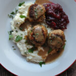 Turkey Stuffing Meatballs and Gravy