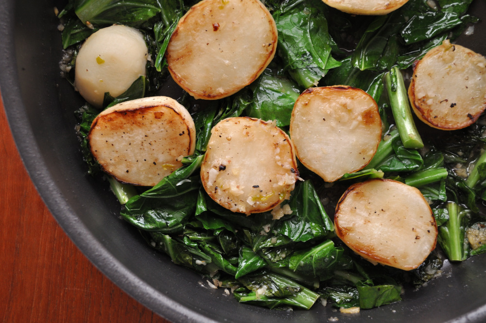 Butter Braised Turnips & Collard Greens Recipe
