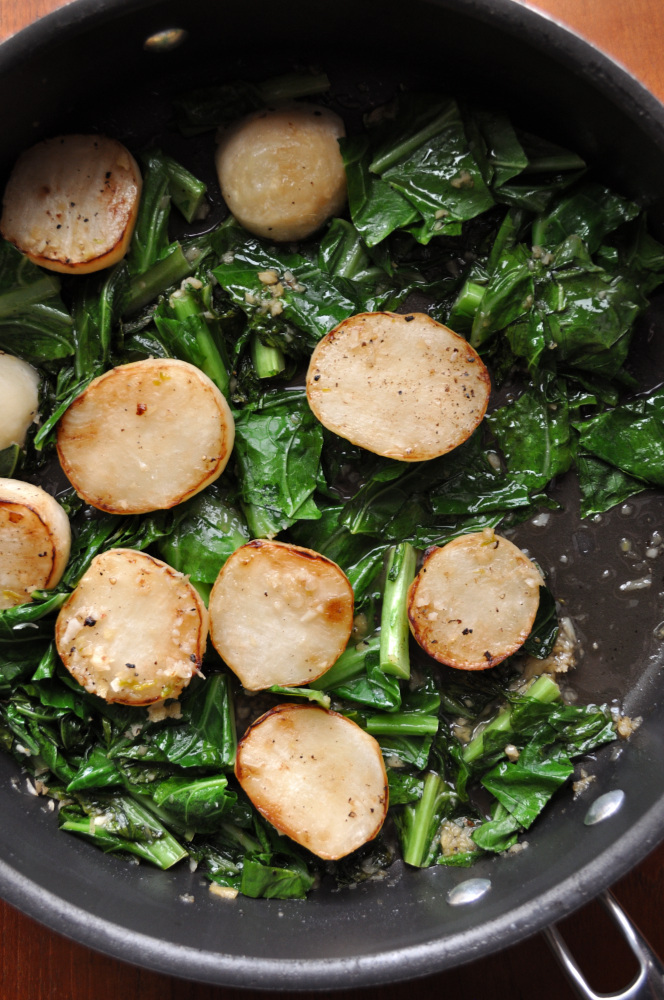 Butter Braised Turnips & Greens
