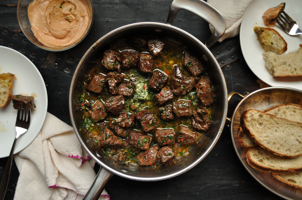 Garlic Herb Buttered Steak Bites