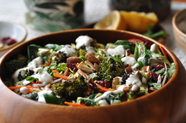 Charred Broccoli Salad & Lemon Yogurt Dressing Recipe
