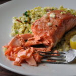 Crispy Skinned Salmon Creamed Savoy Cabbage