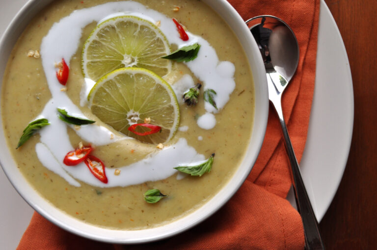 Thai Sweet Potato Soup, close up