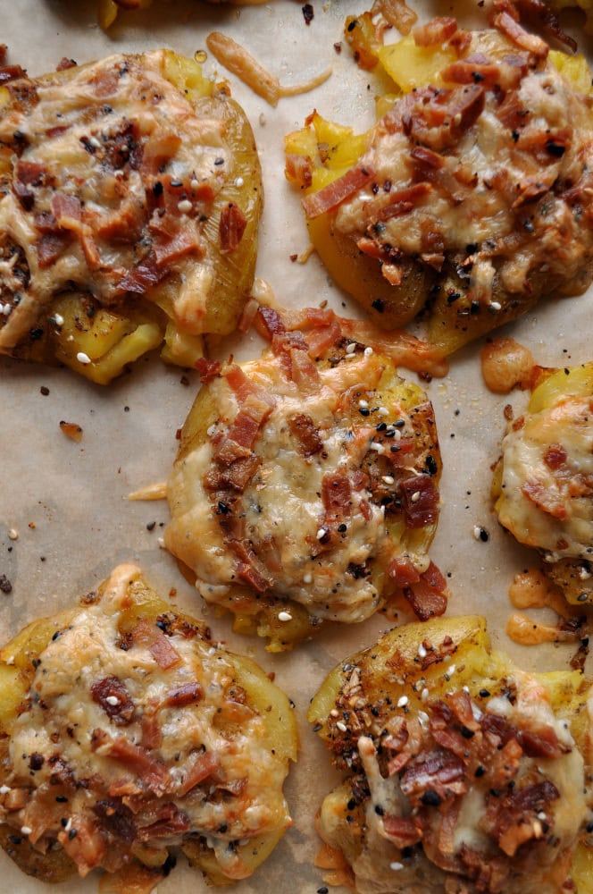 Crispy Everything Smashed Potatoes 