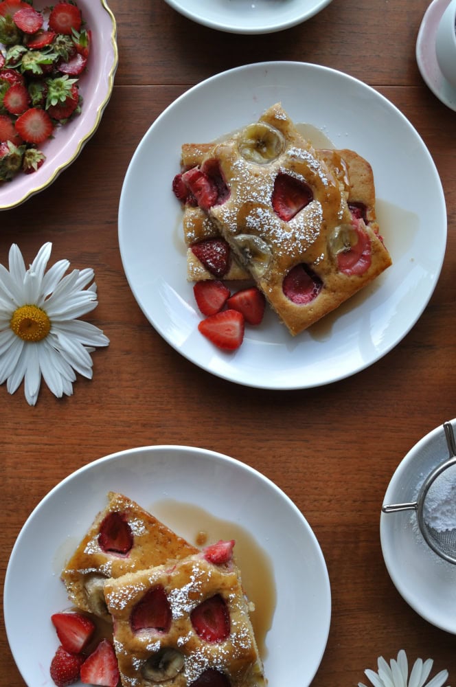 Strawberry Sheet Pan Pancakes