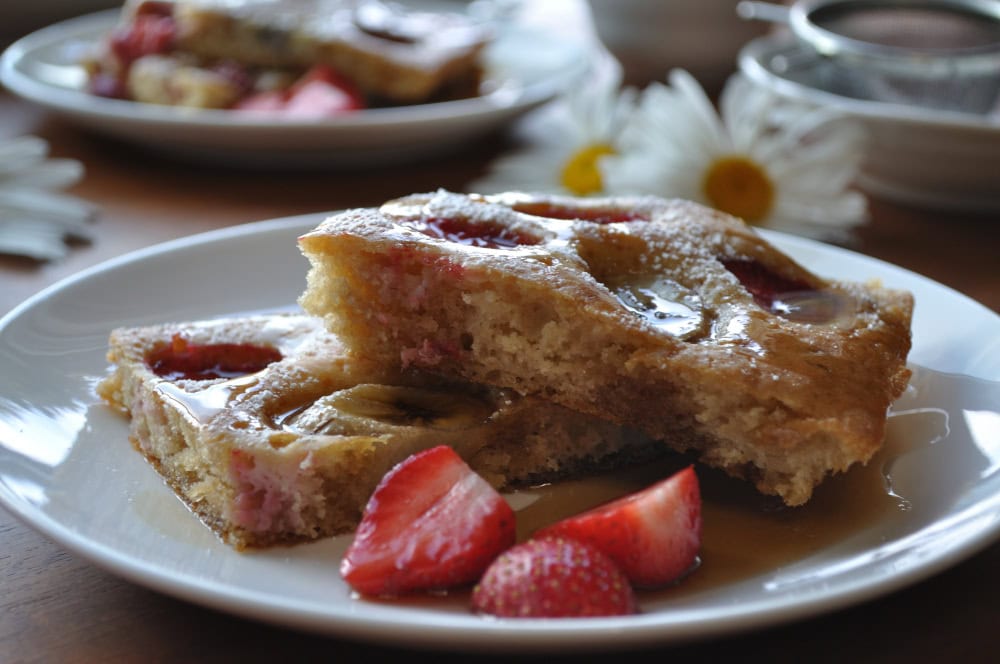 Strawberry Sheet Pan Pancakes