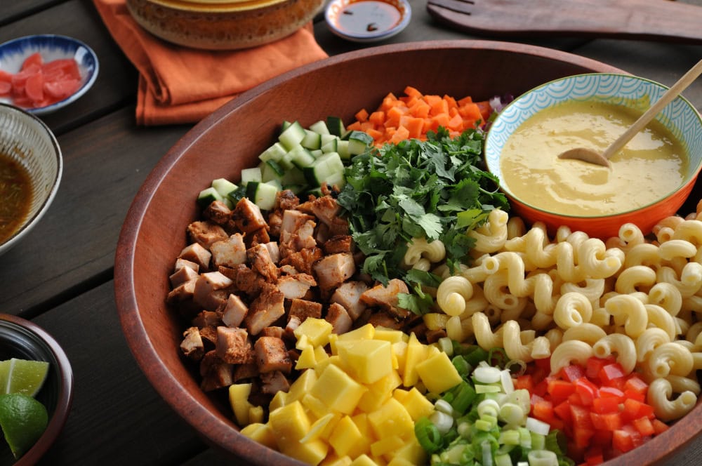 Thai Chicken Mango Pasta Salad Recipe