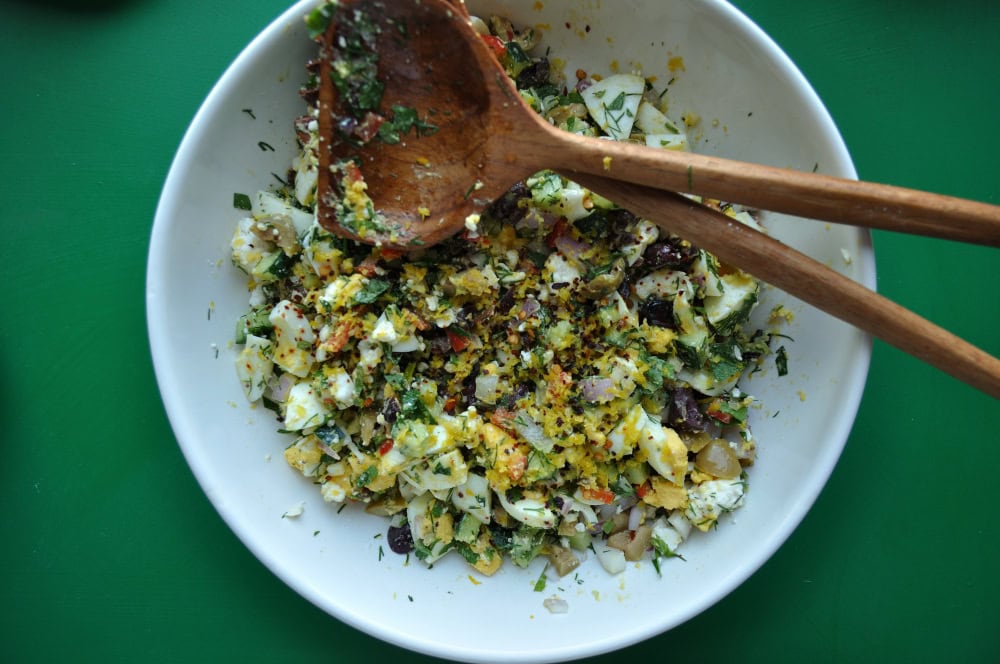 Mediterranean Egg Salad, no mayo