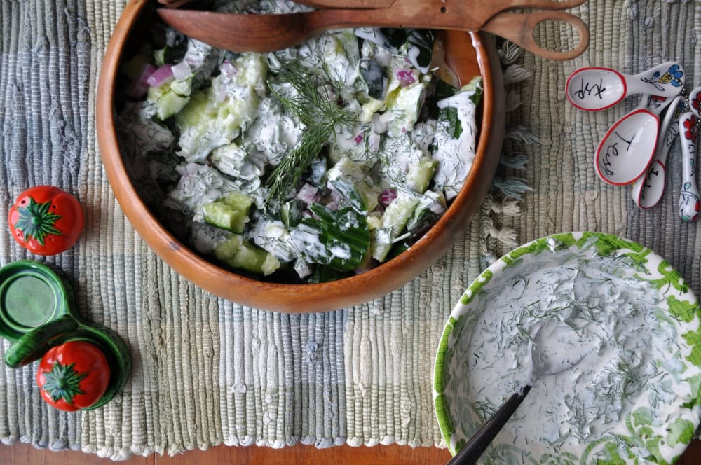 Smashed Cucumber Dill Salad Dressing