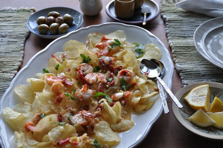 Spanish Garlic Shrimp Potato Chips Recipe