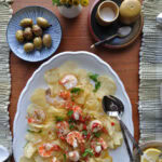 Gambas al Ajillo and crisps