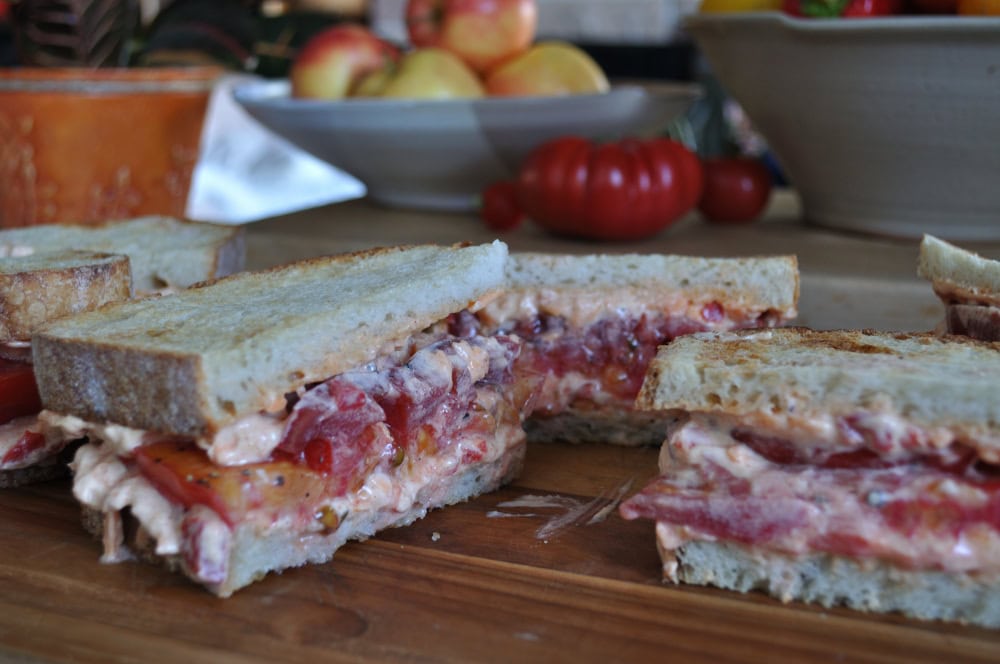 Heirloom Tomato Pimento Cheese Sandwiches