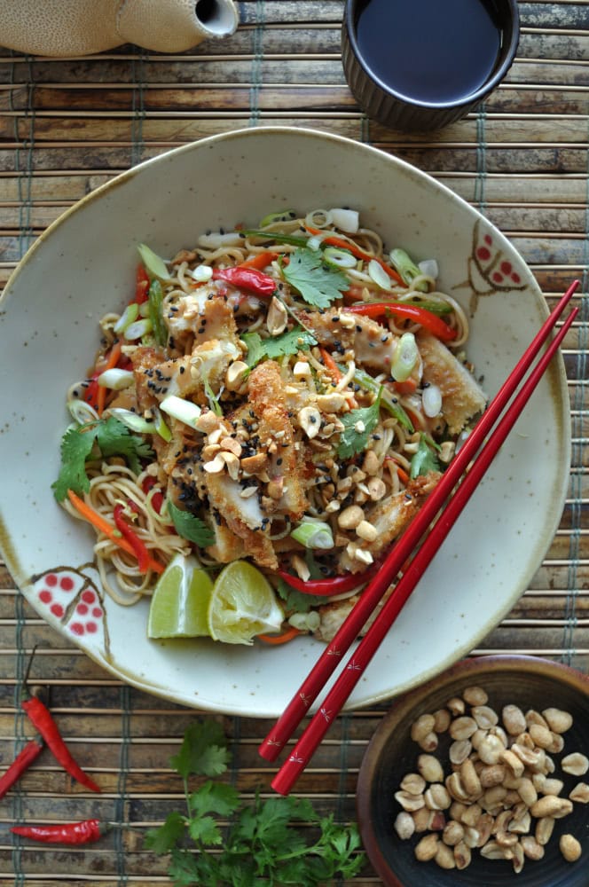 Easy Chicken Hunan Noodles & Peanut Sauce